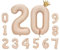 Foil Luftballon 20 Helium Folienballon Zahlen Ballon XXL Folien Beige Ballon 20 Geburtstag 100cm/40inch