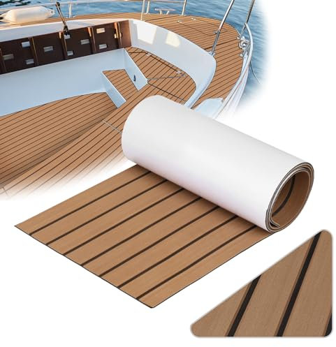 SenMore Schiuma Eva Tappetino per Barca, Navi e Marittimi, Tappetino Antiscivolo in Teak Artificiale può Essere Utilizzato per la Decorazione di Yacht, Kayak, Barche, RV, Piscine