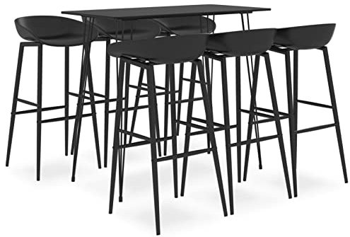 BaraSh 7-TLG. Bar-Set Schwarz Eckbank KüChe Balkontisch KüChenbar 7 Teilige Esstisch Set
