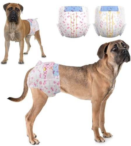 Dono Katzenwindeln,24 Stück,Hundewindeln für Hündinnen,Windeln für Hunde,Hundewindeln weiblich,Hundewindeln mit Nässeindikator,Hundehosen für Inkontinenz,Hitze,Periode,Reizharn,L