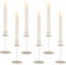 Romadedi Kerzenhalter Kerzenständer Stabkerzen Weiß - 6er Set Kerzenhalter Stabkerze Metall Vintage Modern Deko für Hochzeit Tisch Weihnachten Tischdeko Wohnzimmer Adventskranz Advent