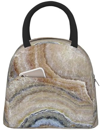 Große isolierte Lunchtasche aus Onyx-Stein, hellblau, Arbeitsplatz, isolierte Lunchboxen für Erwachsene, bedruckte Muster, Weihnachten, festliche Geschenke.