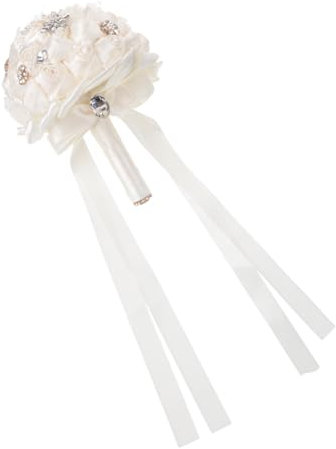 IMIKEYA 1stk Pe-Rosen-Braut-Holding- Weißes Hochzeitskleid Brautsträuße Für Die Hochzeit Strauß Braut Brautstrauß Aus Strass Brautkleid Gefälschter Blumenstrauß Künstlich Brautjungfer