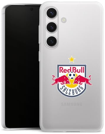 DeinDesign Slim Case extra dünn kompatibel mit Samsung Galaxy S24 Silikon Handyhülle transparent Hülle FC Red Bull Salzburg Offizielles Lizenzprodukt Logo
