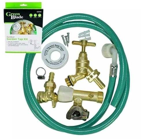 Unibos Outdoor Garden Tap Kit Solid |Brass Hose Tap | Outside Tap Kit | with Including Union nut, Flanged Insert & Rubber Washer Bib Tap | Quick Connector Screws & Wall Plugs |Ideal for Garden Allotm