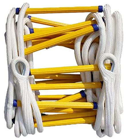 WJFLUCK Strickleiter, Feuerleiter, schwer entflammbare, tragbare weiche Nylonleiter, Notfall-Feuerleiter, Feuerleiter, Spiel-Baumhaus-Spielplatz im Innen- oder Außenbereich/6M/20Ft