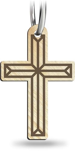 Kreuz Schlüsselanhänger handgemacht aus Holz, Glücksbringer, Glaube, Christus, Kirche, Kreuz Jesus Glaube, Kreuz Symbol