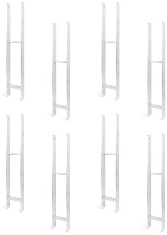 Alberts 208424 8er-Set H-Pfostenträger | feuerverzinkt | lichte Breite 121 mm | Gesamthöhe 800 mm | Materialstärke 6 mm