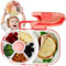 Gaxcent Kinder Snackbox mit Fächern und Deckel, Multifunktionale Baby Snack Spinner mit Tragbarem Box Set, Sicher Versiegelter Snackteller für Kleinkinder, Zuhause,Rosa