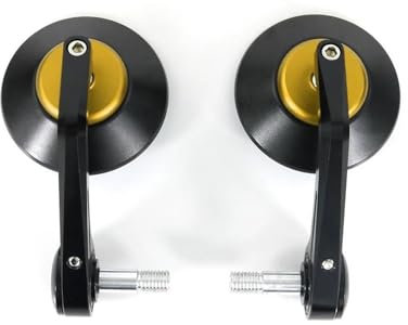 AESRTMJ Für B&MW R Für Nine-T 2014 2015 2016 2017 2018 2019 S1000RR Motorrad Cafe Racer Lenkerendenspiegel Lenker Rückspiegel(Gold)