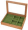 MOIDHSAG Holz-Schmuck-Präsentationsbox, einlagig, tragbar, für Damen, Ohrringe, Aufbewahrungsbox, Kosmetikkoffer für Ringe