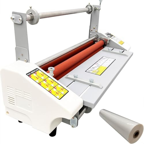Heiß-Kalt-Roll-Laminiergerät 440-mm-EIN- und doppelseitiger Rollenlaminator,mit 4 Walzen, Kalt-Heiß-Laminiergerät, 0-180 ℃ eingestellt, for Dokumente, Fotos, Karten