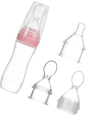CHICAMPERA 3 Pièces Biberons Pour Bébé Biberons En Silicone Mangeoire Pour Bébé Rose