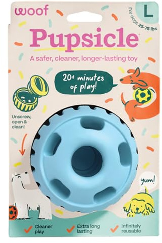 WOOF Pupsicle Interactive Dog Ball Toy for Dogs Large 25-75 lbs - Blue