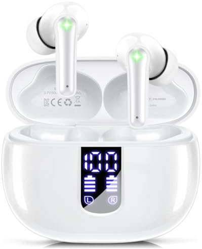 Ear Buds Wireless Earbuds - Bluetooth 5.3 Kopfhörer (48H Wiedergabe) Integriertes Mikrofon mit LED Display Ladehülle, IP7 Wasserdicht Kopfhörer für iPhone, Android, Handys, Laptop, Sport, Workout