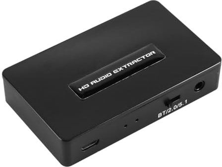 Nicear Extractor de audio HDMI 4K 30 Hz Convertidor de salida de audio HDMI a SPDIF de 3,5 mm estéreo y Bluetooth Admite modos 2.0CH 5.1CH para transmisión en TV, PC y portátil