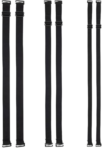 3 Paar BH Träger Verstellbare Elastische BH Träger Ersatz BH Schultergurte Damen Rutschfester Elastischer BH Träger Passt Alle Cup-Größen (Schwarz)