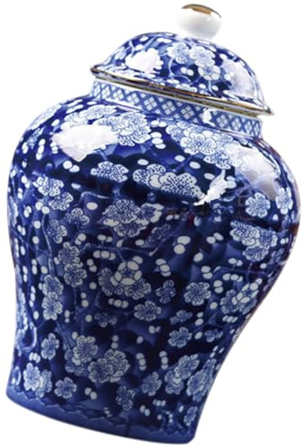 Baluue Vintage Keramik Teedose mit Deckel 330ml Blau für Lebensmittel | Chinesisches Design, Retro und Schlicht, für Küche und Wohnzimmer, Geeignet für Süßigkeiten und Trockenfrüchte