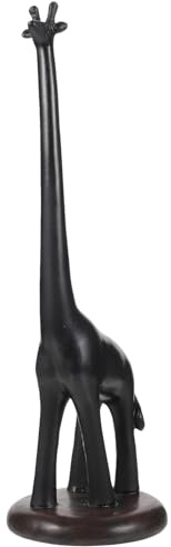 CALLARON Standing Toilet Paper Holder Black Synthetic Resin Giraffe Design Modern Stylish Roll Paper Organizer Stable Material for Toilets