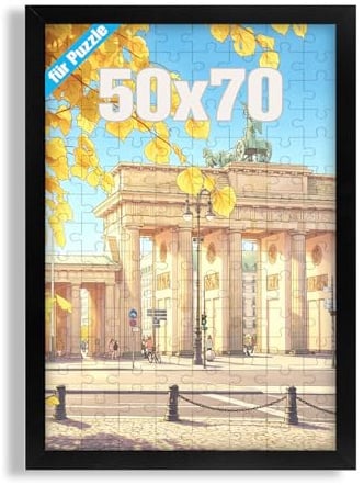 2 Stück Bilderrahmen 50x70 Schwarz,Bilderrahmen 50x70 mit bruchsicherem Acrylglas für Fotos,Poster,Puzzle,Fotorahmen aus MDF,Puzzle rahmen 1000-1500 teile,Moderner Minimalistisch Wand Rahmen