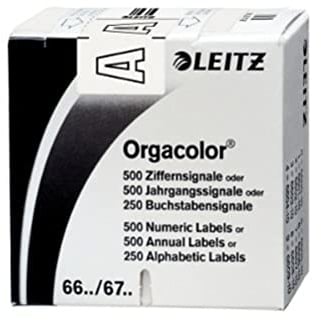 Leitz 66101000 Orgacolor Buchstabensignal A, 250 Stück, weiss