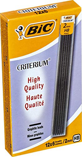 Bic Conte Etui de mines 2 mm Hi-Polymer haute qualité HB (12 x 6)