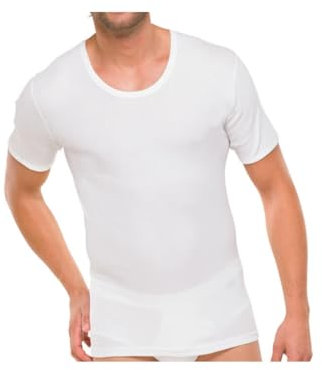 Schiesser - Canottiera, manica corta, Doubleripped, uomo, Bianco (Weiß (100-weiss)), L