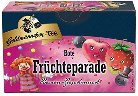 Goldmännchen Tee rote Kinder Früchteparade, 20 einzeln versiegelte Teebeutel, 3er Pack (3 x 50 g)