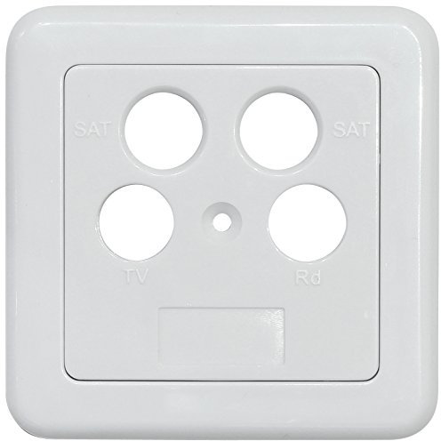 Axing SZU 2-14 Steckdosen-Abdeckung, zweiteilig TV/R/SAT/SAT für Antennendose SSD 7-00, 3 Stück