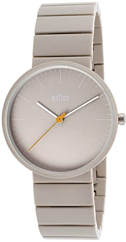 Braun Herren-Armbanduhr mit Analoganzeige und Keramikarmband