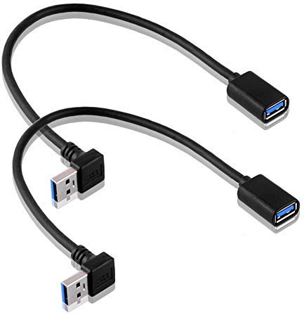 SIENOC 2x USB 3.0 di collegamento del cavo di estensione ad angolo retto 90 gradi adattatore maschio a femmina ad alta velocità, Super veloce trasferimento dati