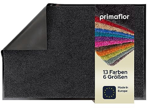 Primaflor Schmutzfangmatte CLEAN – Schwarz, 90x120 cm | Saugstarke, Schwer entflammbare Fußmatte | Rutschfester Türvorleger für Innen | Türmatte für Eingangsbereich | Sauberlaufmatte mit Gummirand