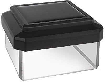 Green Blue LED Solarlampe für Zaunpfähle | Gartenlicht mit Dämmerungssensor | Warmweiß 4000K | Inklusive Akku | Kompakte Größe (60x60 mm)