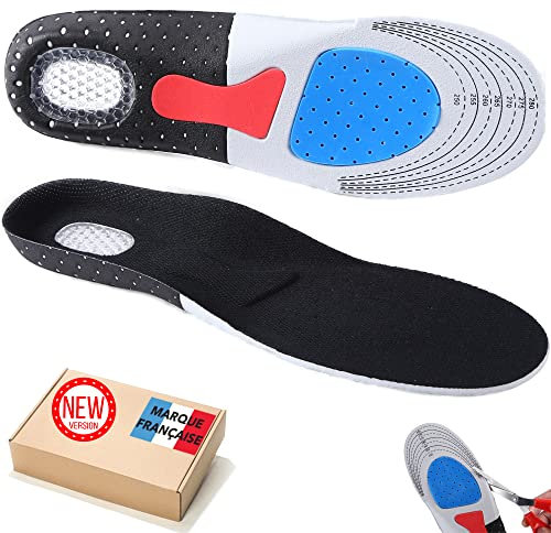 Semelle Orthopédique Avec Coussinet 40-44 EU - Marque Française - Soulage Epine Calcaneenne, Pied, Absorbe Les Chocs - Parfait Pour Le Sport, Marche À Pied, Course, Randonnées