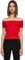 Urban Classics Women's Ladies Off Shoulder Rib Tee T-Shirt, Fire Red, XL