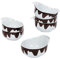 MamboCat 6er-Set Fondueschälchen Blob I je 150ml I 6X Servier-Schale für Löffel-Dessert I Schokofondue-Set I Porzellan-Geschirr weiß mit Kleckse Schokobraun Dekor I Gastro-Artikel Küchen-Zubehör
