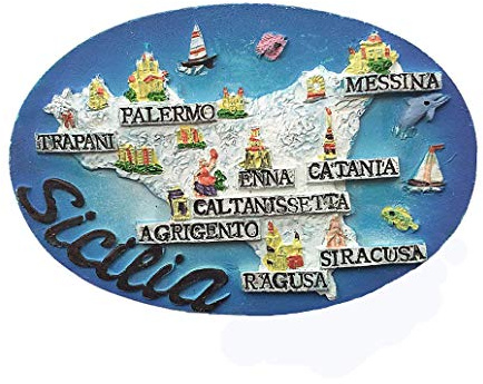 3D Map Style Sicily Italy Fridge Magnet Souvenir Gift,Home & kitchen Decoration Magnetic Sticker Sicily Italy Refrigerator Magnet Collection