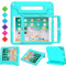 Surom Funda para niños con protector de pantalla para iPad de 9.7 pulgadas 2018/2017, iPad Air 2, a prueba de golpes con asa convertible para iPad 9.7 2017/2018 (iPad 5ª y 6ª generación), turquesa