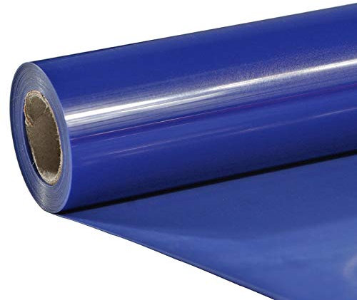 TUMIYA HTV 12 x 8ft Heat Transfer Vinyl Rolls for T Shirt Glossy Adhesive Back (Blue)