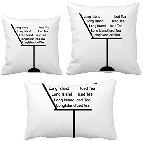 DIYthinker Silhouette of Long Island Ice Tea Cocktail Werfen Kissen Set Kissen Einband Startseite Sofa Dekor Geschenk