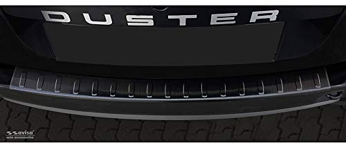 Avisa Edelstahl Heckstoßstangenschutz passgenau | kompatibel mit Dacia Duster 2010-2017 - Schwarz