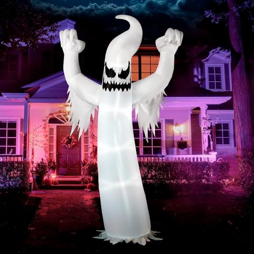Joiedomi Halloween Aufblasbare Gruselig Geist Dekoration mit Integrierten LED für Halloween Party, Drinnen und Draußen, Hof, Garten Dekorationen