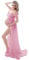 FEOYA-Maternite Robe Enceinte Femmes sans Bretelles pour Femmes Enceintes Robes Accessoires Hors Epaule Robe Ete Sexy en Mousseline de Soie Photos Tirer Fendu Devant Photographie,M,Fruit Rose