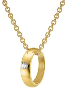 trendor Taufring Anhänger Gold 585 an goldplattierter Silberkette 39462-40 40 cm