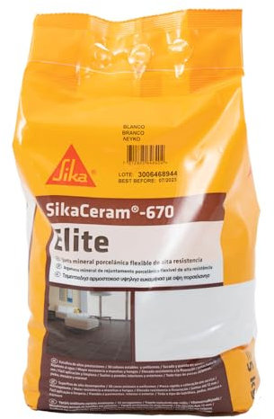 SIKA - Joint minéral cérame flexible SikaCeram-670 Elite - Tuile - Haute résistance colorée pour remplissage de joints de 2 à 12 mm dans les parments et sols - 5 kg