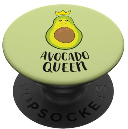 PopSockets Avocado Königin Avocado Frauen Avocado Queen PopSockets PopGrip: Ausziehbarer Sockel und Griff für Handys/Tablets mit Tauschbarem Top