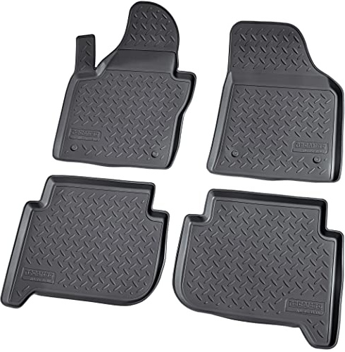 Recambo Gummi Fußmatten passend für VW Touran 1T | 2003-2015 | Allwetter | Passgenau per 3D-Scan | Hoher Rand hält Wasser & Schmutz sicher auf | TPE Gummi – rutschfest, geruchsneutral & formstabil