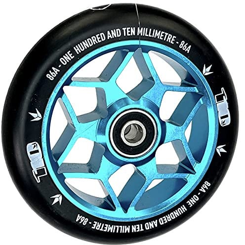 Diamond Blunt Stunt-Scooter 110mm Abec9 Wheel Tret Roller Ersatz Rad Rolle + Fantic26 Sticker (Teal Hell Blau)