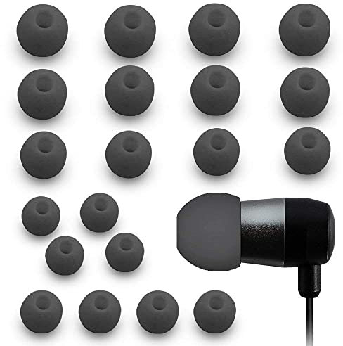 MMOBIEL 5X 10 Pares Almohadillas Auriculares Silicona Compatible con Monster Panasonic Powerbeats 1/2/3 JVC Sony Ultimate Ears Sharp TDK Phillips Audio-Technical (Negro)