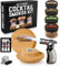 Aged & Charred Cocktail Smoker Kit with Torch & Wood Chips for Whiskey & Bourbon - Whiskey Gifts for Men - Old Fashioned Smoker Kit made of 100% Oak (Without Butane)